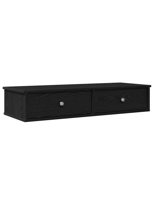 Sienas plaukts ar atvilktnēm melns 100x37,5x19 cm