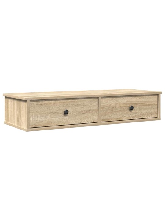 Sienas plaukts ar atvilktnēm ozolkoka 100x37,5x19 cm