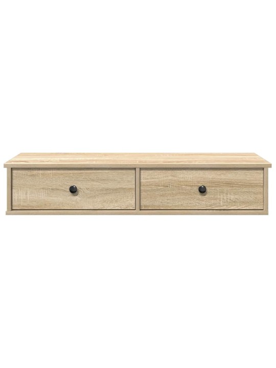 Sienas plaukts ar atvilktnēm ozolkoka 100x37,5x19 cm