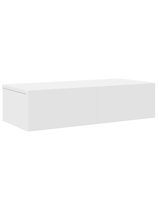 Sienas plaukts ar atvilktnēm balts 60x26,5x15cm, skaidu plāksne