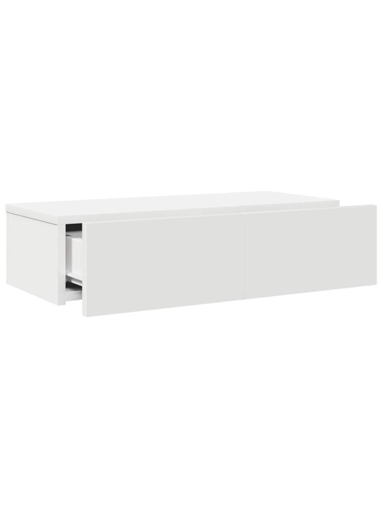 Sienas plaukts ar atvilktnēm balts 60x26,5x15cm, skaidu plāksne