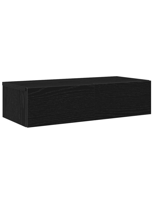 Sienas plaukts ar atvilktnēm melns 60x26,5x15cm, skaidu plāksne