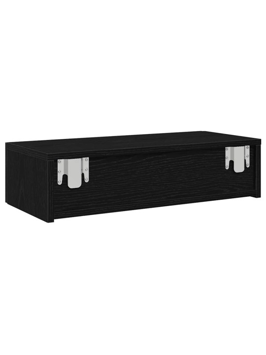 Sienas plaukts ar atvilktnēm melns 60x26,5x15cm, skaidu plāksne