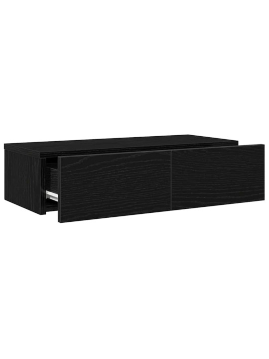 Sienas plaukts ar atvilktnēm melns 60x26,5x15cm, skaidu plāksne