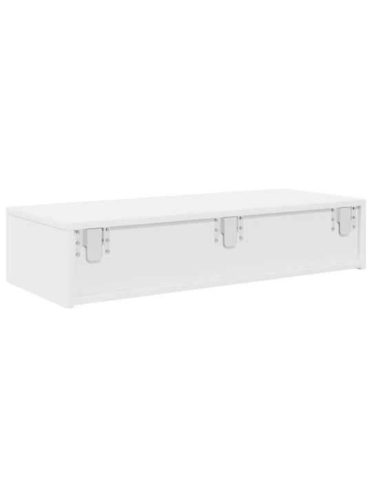 Sienas plaukts ar atvilktnēm balts 80x33x17 cm