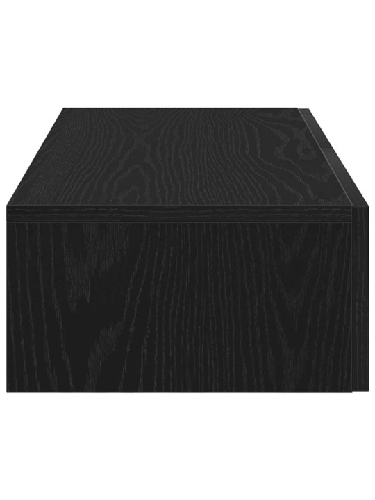 Sienas plaukts ar atvilktnēm melns 80x33x17 cm