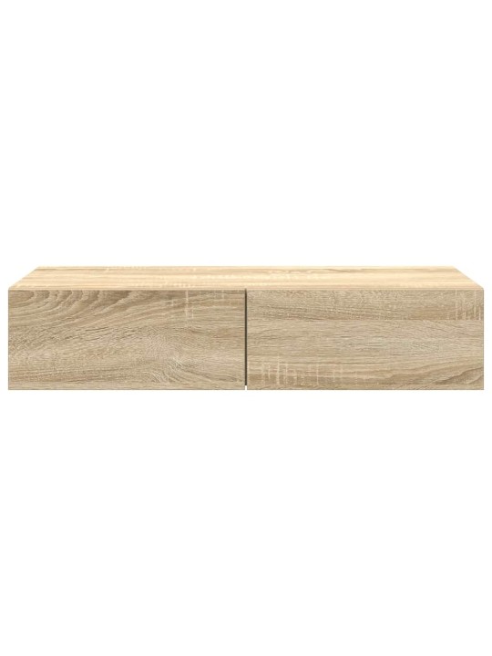 Sienas plaukts ar atvilktnēm ozolkoka 80x33x17 cm