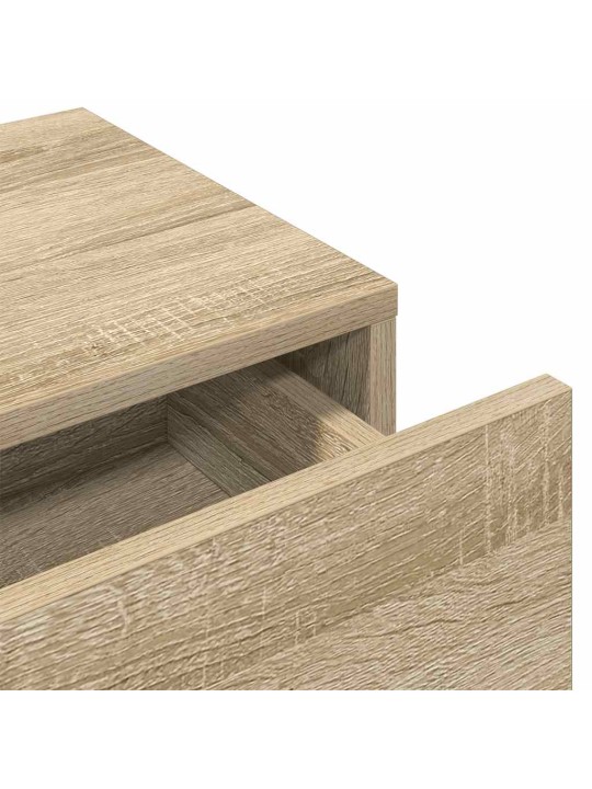 Sienas plaukts ar atvilktnēm ozolkoka 80x33x17 cm