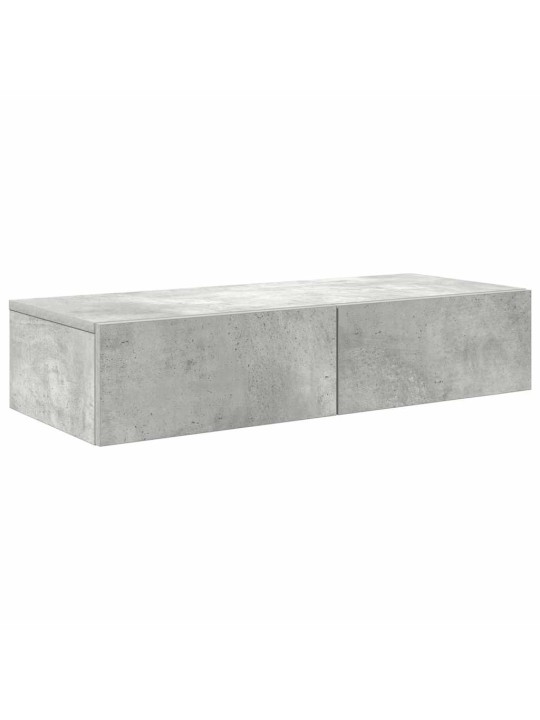 Sienas plaukts ar atvilktnēm betona pelēks 80x33x17 cm