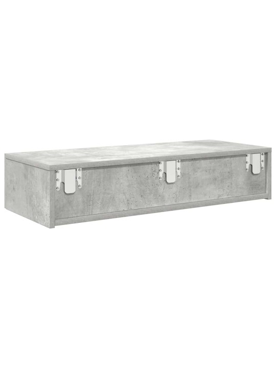 Sienas plaukts ar atvilktnēm betona pelēks 80x33x17 cm