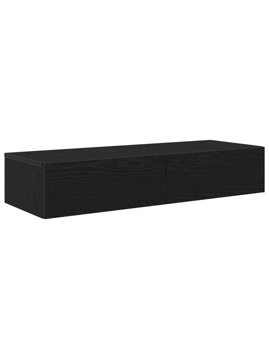 Sienas plaukts ar atvilktnēm melns 100x36x19 cm