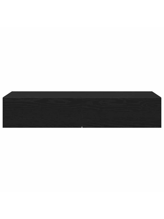 Sienas plaukts ar atvilktnēm melns 100x36x19 cm