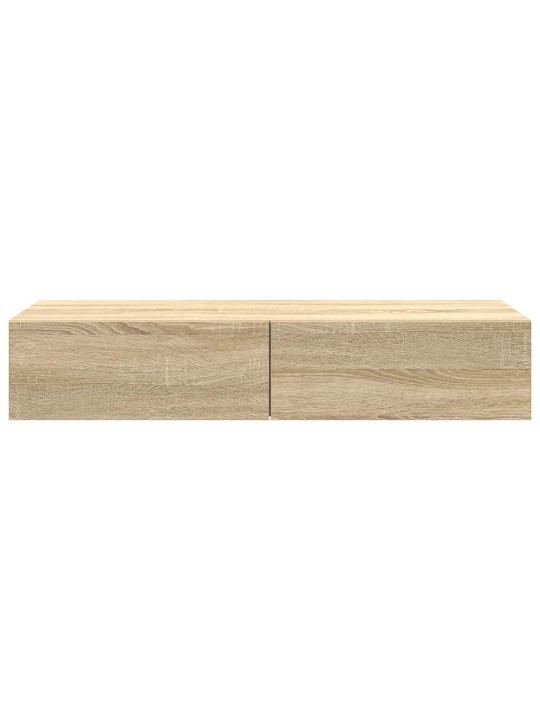 Sienas plaukts ar atvilktnēm ozolkoka 100x36x19 cm