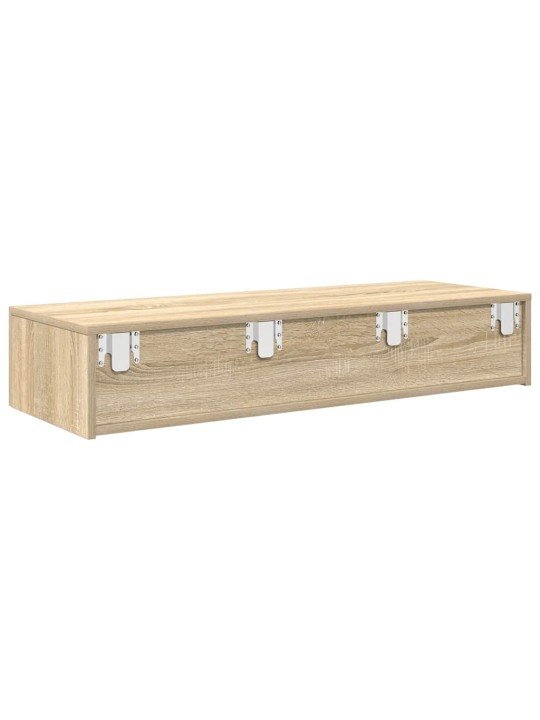 Sienas plaukts ar atvilktnēm ozolkoka 100x36x19 cm