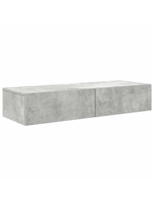 Sienas plaukts ar atvilktnēm betona pelēks 100x36x19 cm