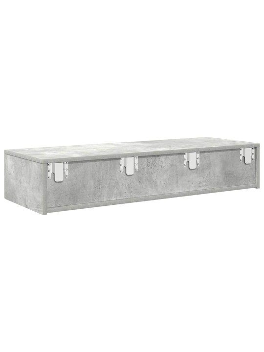 Sienas plaukts ar atvilktnēm betona pelēks 100x36x19 cm