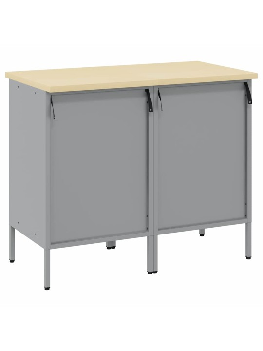 Darba skapis ar slēdzeni 2 pcs melns un pelēks 100 x 55 x 85 cm