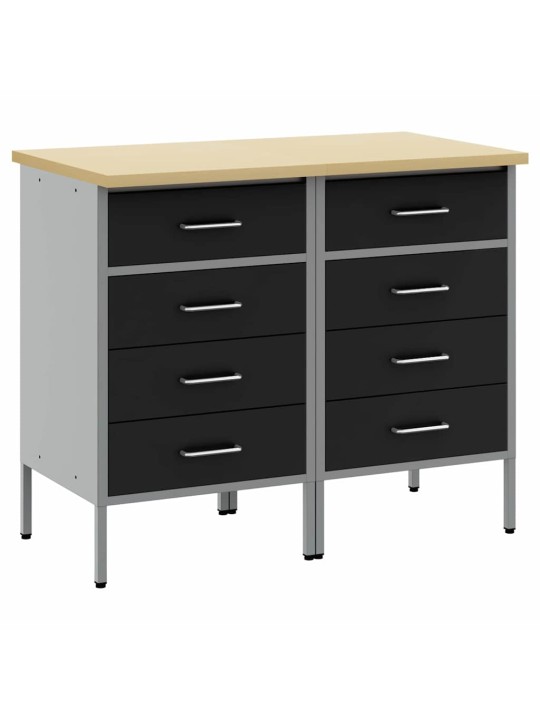 Darba skapis ar slēdzeni 2 pcs melns un pelēks 100 x 55 x 85 cm