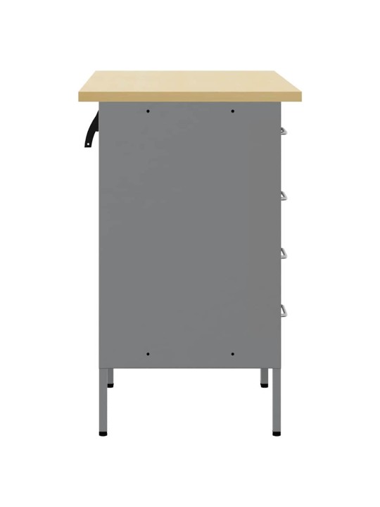 Darba skapis ar slēdzeni 2 pcs melns un pelēks 100 x 55 x 85 cm