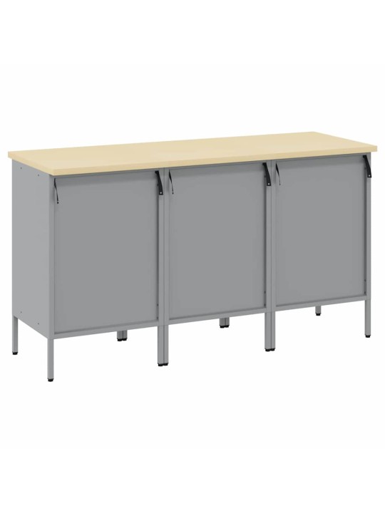 Darba skapis ar slēdzeni 3 pcs melns un pelēks 150 x 55 x 85 cm