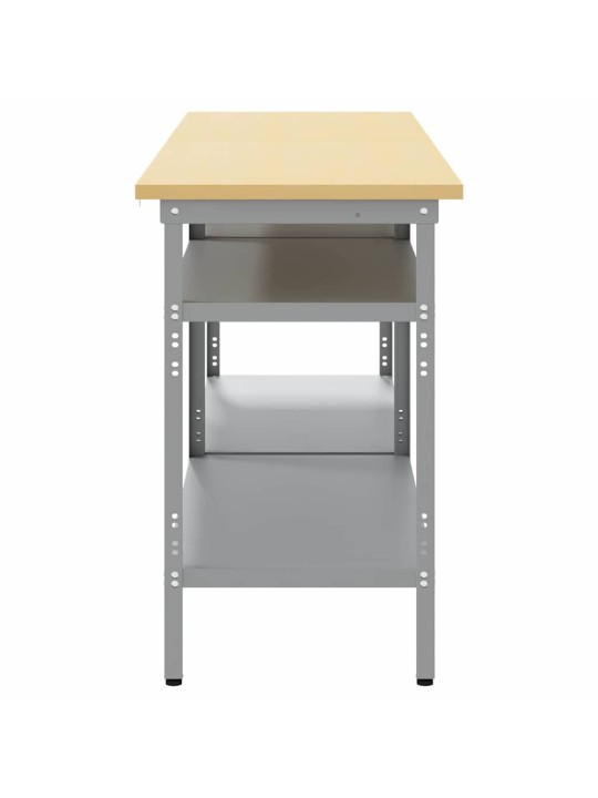 Darbagalda komplekts 2 pcs pelēka 200 x 55 x 85 cm tērauds