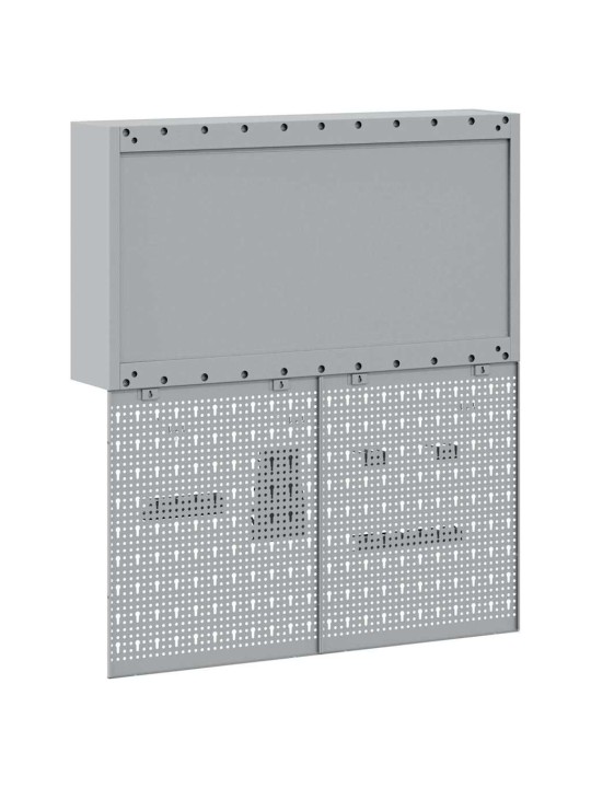 Instrumentu skapis un dēļu komplekts ar plauktu 3 pcs melna