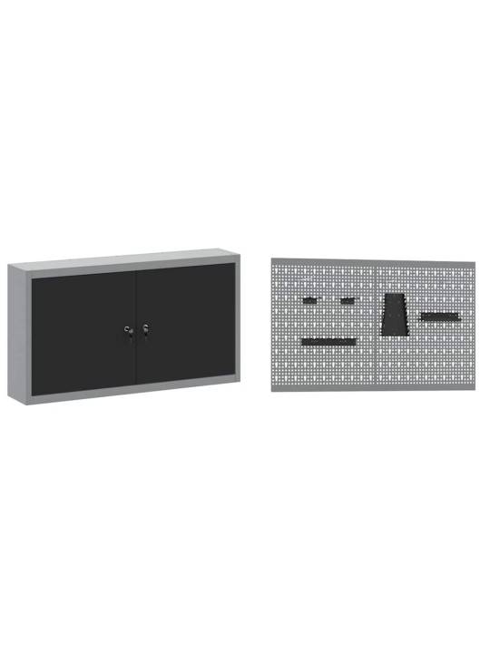 Darbagalds ar atvilktni 5 pcs melna 100 x 55 x 200 cm tērauds
