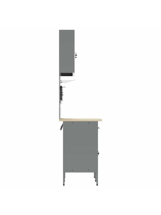 Darbagalds ar atvilktni 5 pcs melna 100 x 55 x 200 cm tērauds