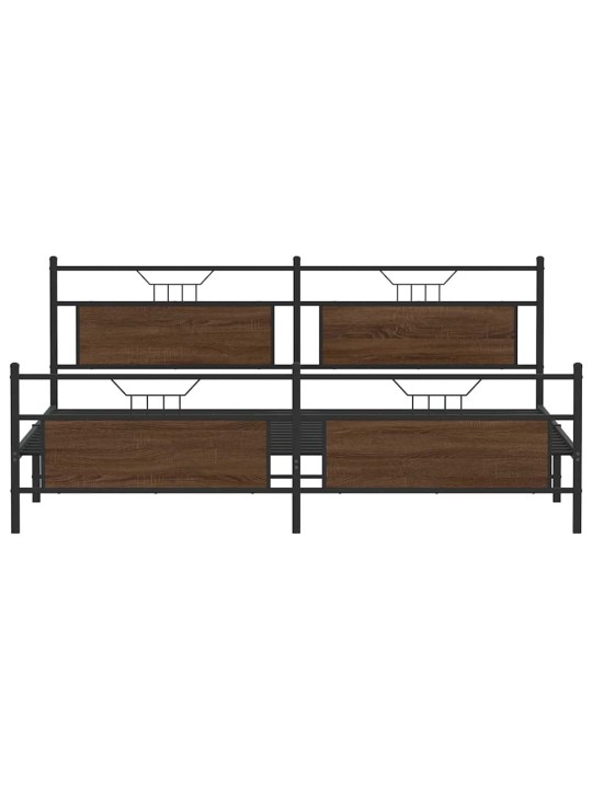 Gultas rāmis bez matrača, metāls, 200x200 cm, ozolkoka krāsa