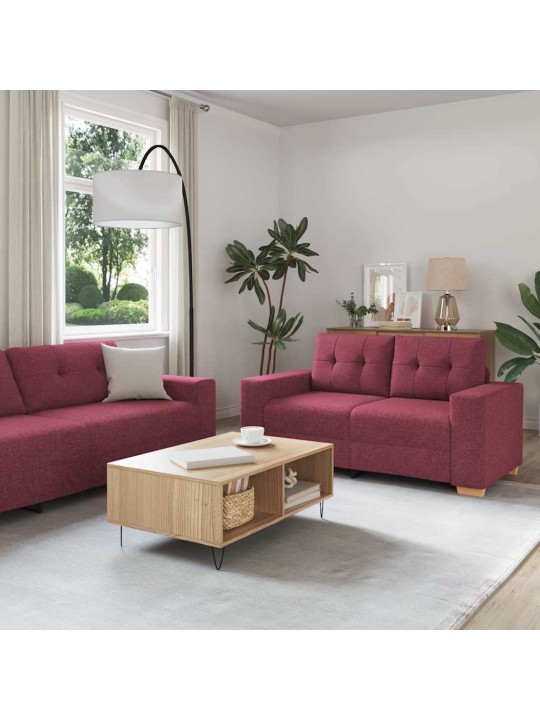 Dīvānu komplekts 2 pcs vīna sarkans 221 x 78 x 80 cm