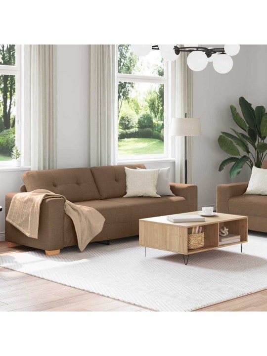 Dīvānu komplekts 2 pcs brūna 221 x 78 x 80 cm audums: audums