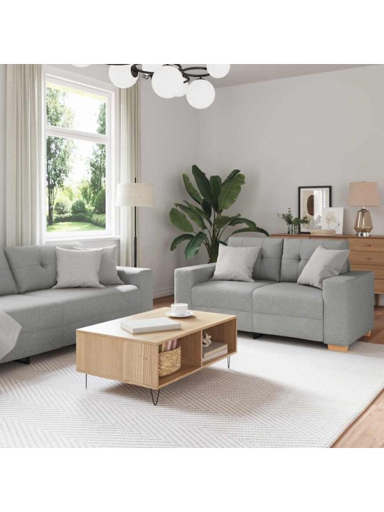 Dīvānu komplekts 2 pcs pelēka 221 x 78 x 80 cm audums: audums