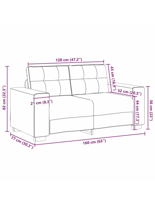 Dīvānu komplekts 2 pcs pelēka 221 x 78 x 80 cm audums: audums