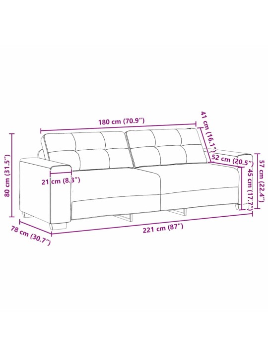 Dīvānu komplekts 2 pcs pelēka 221 x 78 x 80 cm audums: audums