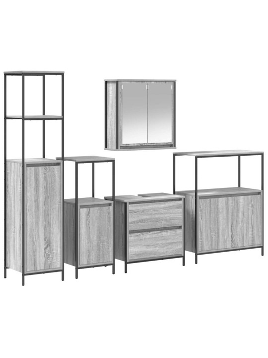 Vannas istabas mēbeļu komplekts 5 pcs pelēka 76.5 x 35 x 95 cm