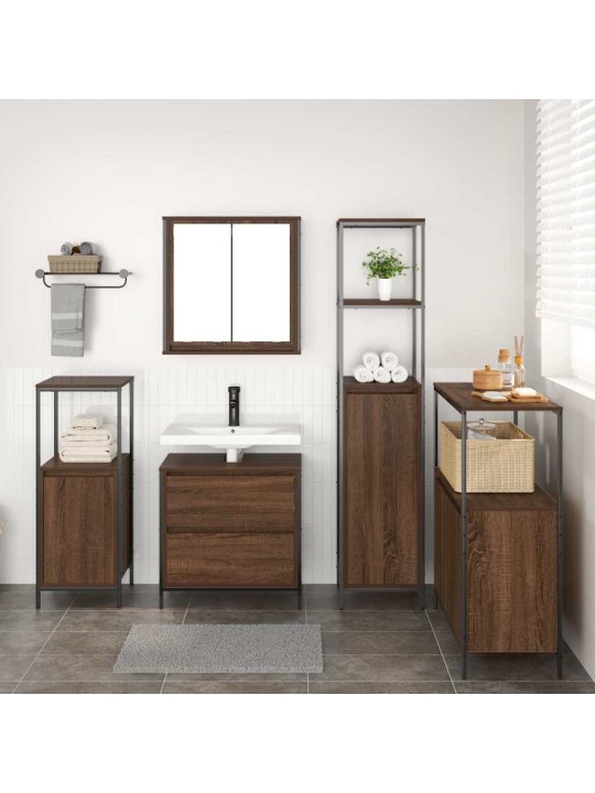 Vannas istabas mēbeļu komplekts 5 pcs brūna 76.5 x 35 x 95 cm