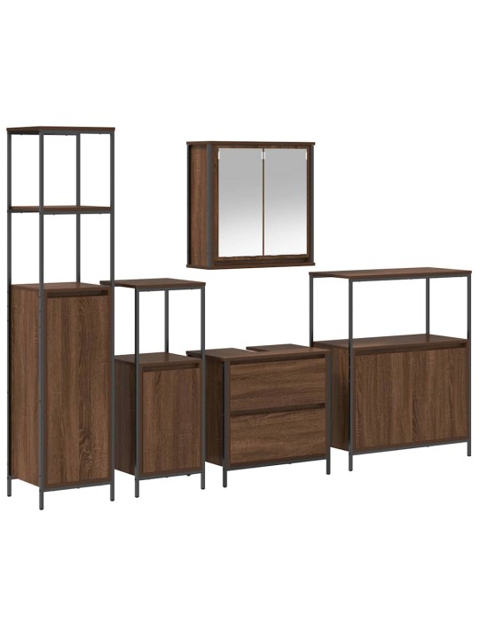 Vannas istabas mēbeļu komplekts 5 pcs brūna 76.5 x 35 x 95 cm
