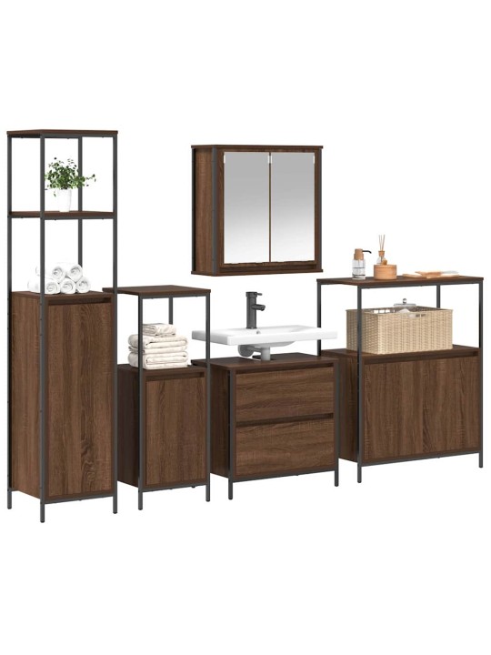Vannas istabas mēbeļu komplekts 5 pcs brūna 76.5 x 35 x 95 cm