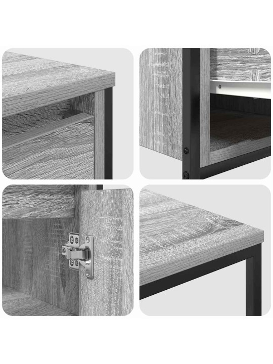 Vannas istabas mēbeļu komplekts 3 pcs pelēks sonoma un melns