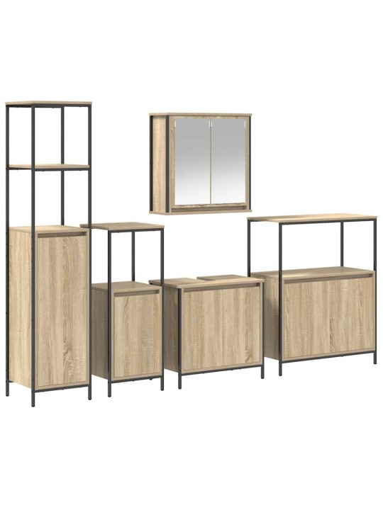 Vannas istabas mēbeļu komplekts ar plauktu ar uzglabāšanu 5 pcs