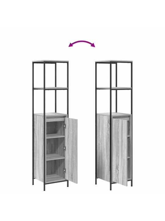 Vannas istabas mēbeļu komplekts 3 pcs pelēks sonoma un melns