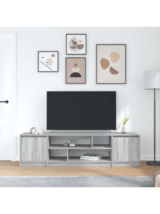 Tv skapītis, pelēka ozolkoka, 188,5x41x50 cm, inženierijas koks