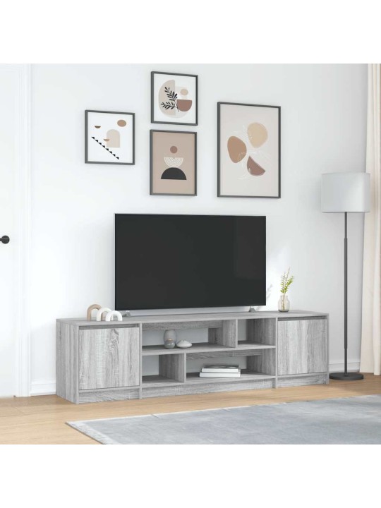 Tv skapītis, pelēka ozolkoka, 188,5x41x50 cm, inženierijas koks