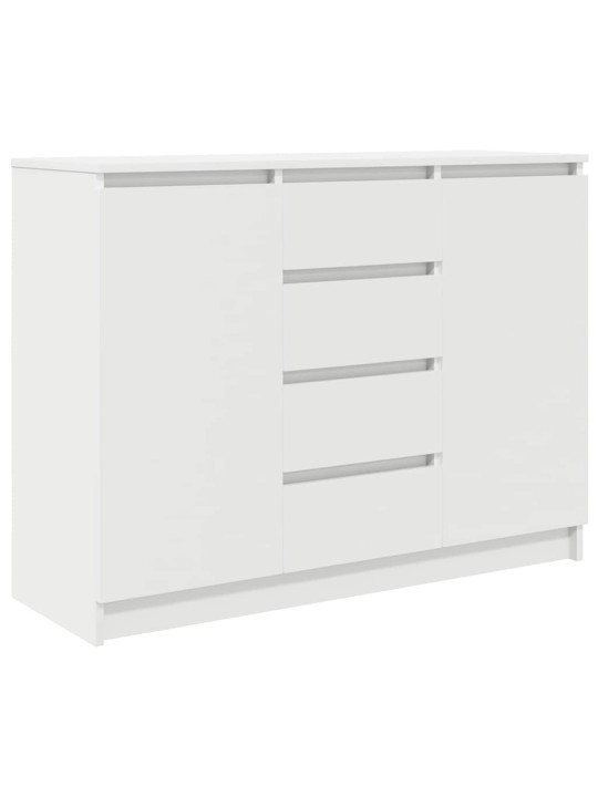 Kumode ar atvilktnēm, balta, 100,5x35x76 cm, inženierijas koks
