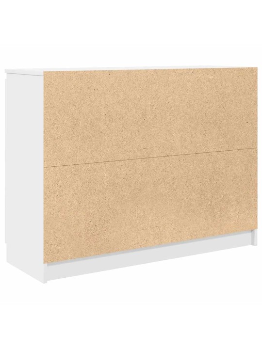 Kumode ar atvilktnēm, balta, 100,5x35x76 cm, inženierijas koks