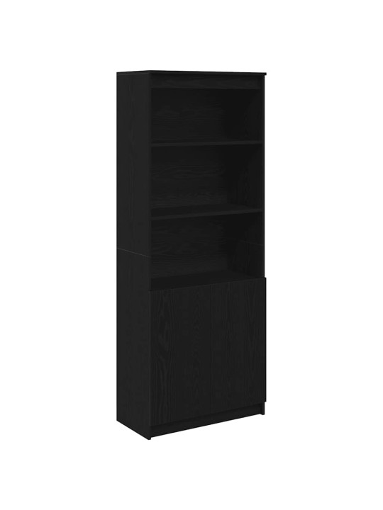 Augstais skapītis melns ozols 70x35x180 cm inženierijas koks