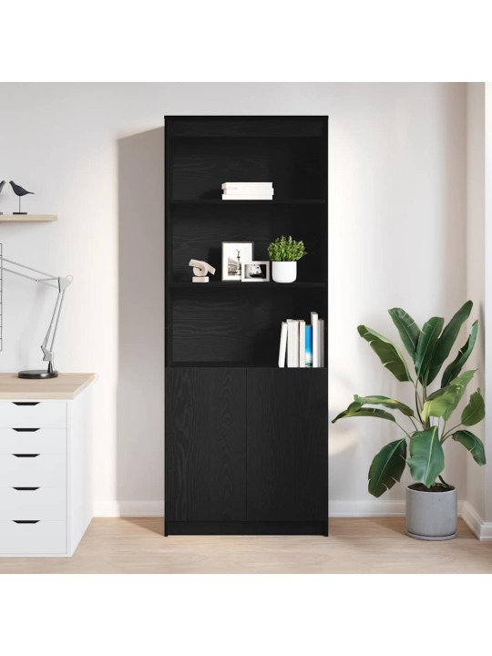 Augstais skapītis melns ozols 70x35x180 cm inženierijas koks