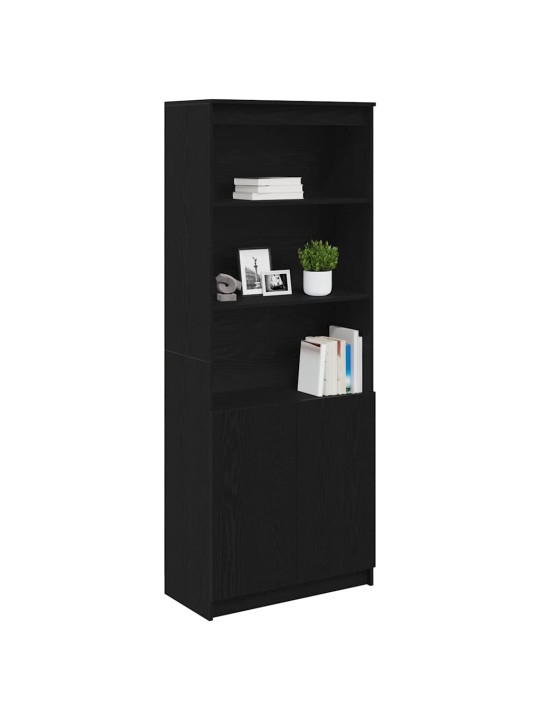 Augstais skapītis melns ozols 70x35x180 cm inženierijas koks