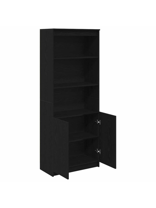 Augstais skapītis melns ozols 70x35x180 cm inženierijas koks