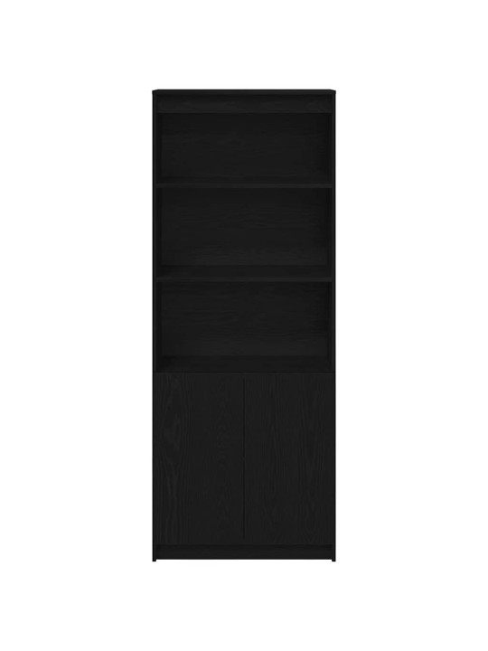 Augstais skapītis melns ozols 70x35x180 cm inženierijas koks